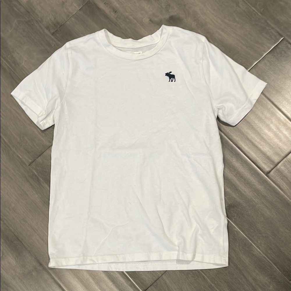 Abercrombie Kids White Tee with Navy Logo
